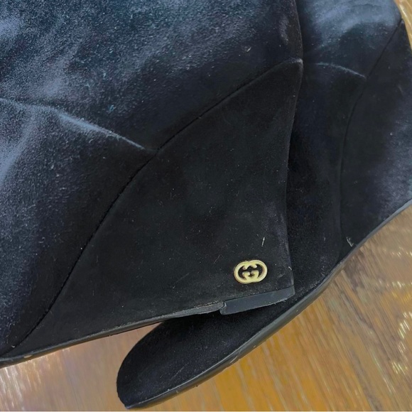 Gucci Suede Wedge Tall Knee High Boots - Picture 2 of 2